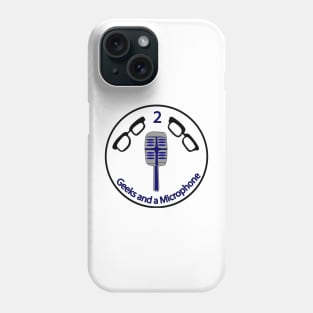 2 Geeks logo blue text with Black outline Phone Case