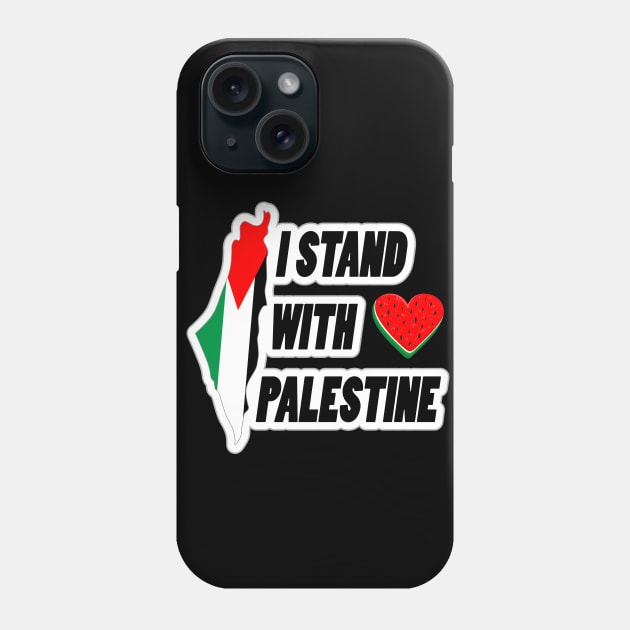 I stand with Palestine - Map and Watermelon Logo Phone Case by BluedarkArt