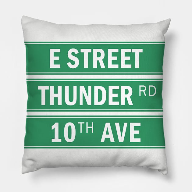 Springsteen E-Street Thunder Rd Pillow by NotoriousMedia