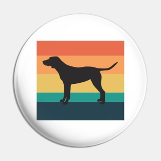 Labrador Retriever Dog Silhouette Vintage Sunset Pin