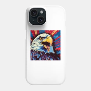 Freedom's Colors: Pop Art Bald Eagle and American Flag Phone Case