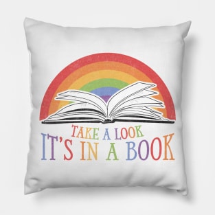 Take a Look It's In a Book cute variant - Reading Rainbow 80s 90s by Kelly Design Company Pillow