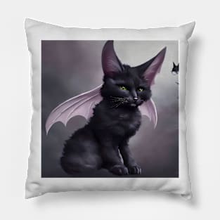 BatCat Plushie Whimsical Wall Art Pillow