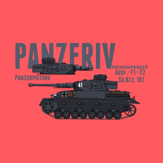 Panzer IV Ausf.F2 and F1 T-Shirt by Panzerpicture