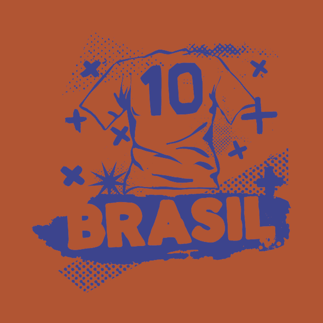 Vintage Brazil Football // Retro Grunge Brasil Soccer by SLAG_Creative