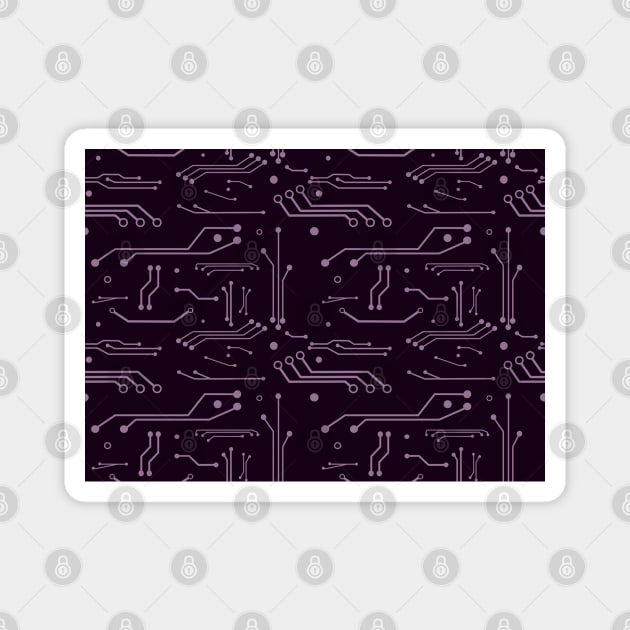 Purple Circuits Magnet by Firestorm Fox