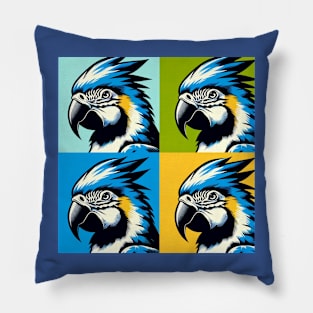 Pop Blue-Headed Parrot Art - Cool Birds Pillow