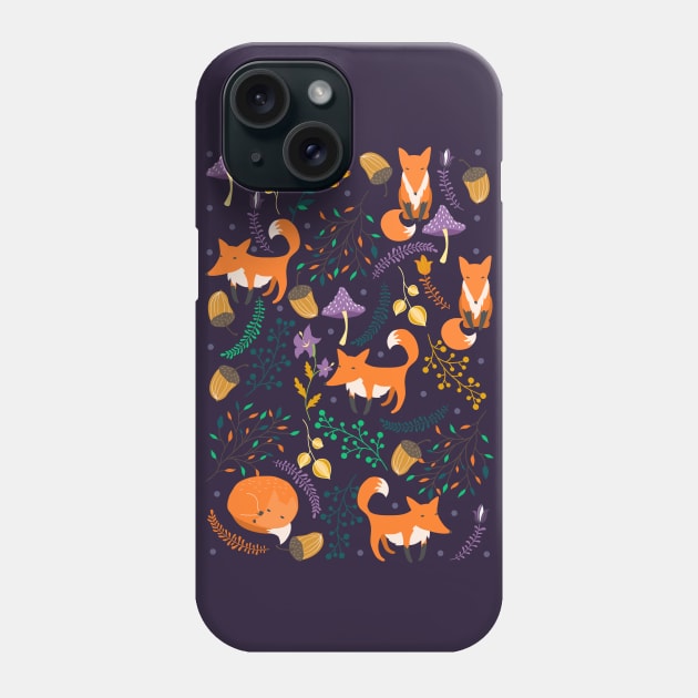 Foxes in the magic forest Phone Case by JuliaBadeeva