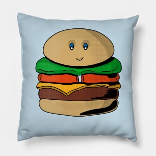 Adorable Cute Burger Hamburger Kawaii Pillow