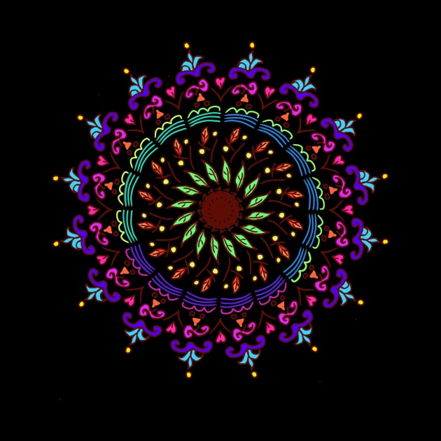 Colorful mandala art by Fadmel