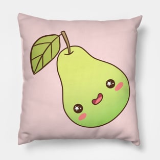 Cute pear illustration a fun fruit art Pillow