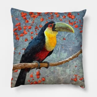 Toucan Tropical Rainforest Bird Painting Pillow