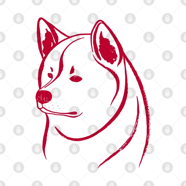 Akita Inu (White and Red) by illucalliart