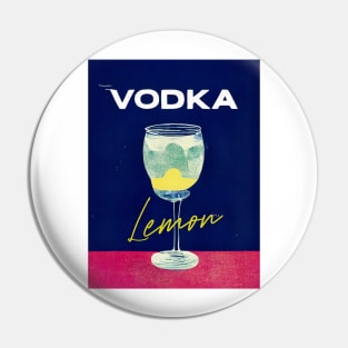 Vodka Lemon Retro Poster on Barshelf Bar Prints, Vintage Drinks, Recipe, Wall Art Pin