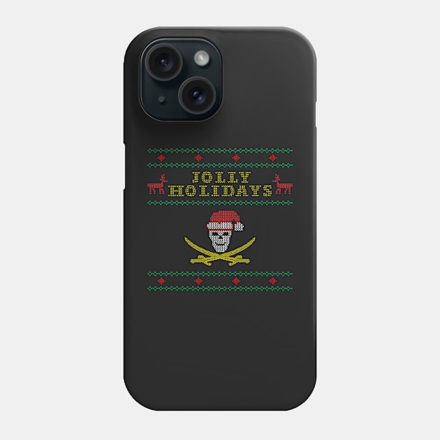 Jolly Holidays Pirate Ugly Christmas Shirt Phone Case by dutchlovedesign