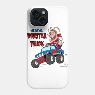 4X4 Monster Truck & Crazy Cowboy Cartoon Phone Case