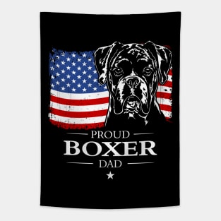 Proud Boxer Dog Dad American Flag patriotic dog Tapestry