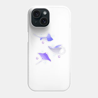 Seamless pattern of watercolor stingray fish Phone Case