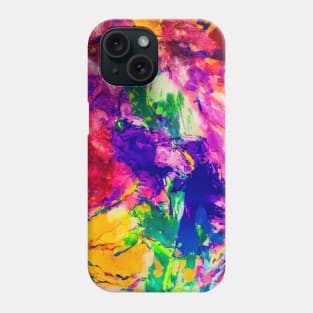 Abstract color swatches vibrant mix purple rose pink green yellow Phone Case