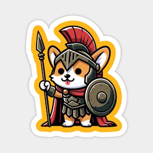 Spartan warrior corgi Magnet