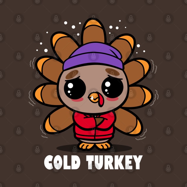 Cold Turkey Funny Kawaii Cute Sick Turkey Cartoon by BoggsNicolas