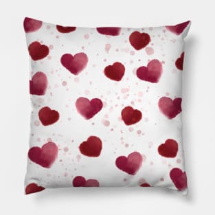 watercolor hearts Pillow