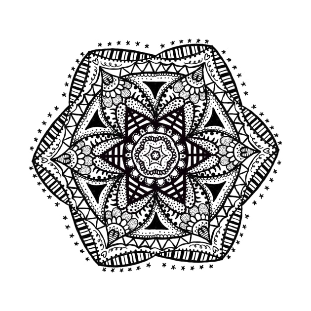 black and white mandala by mrnart27