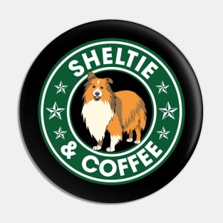 Sheltie And Coffee Pin