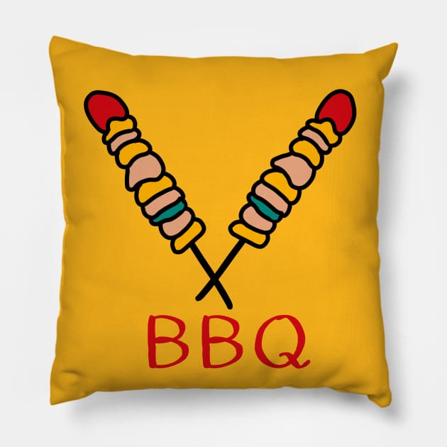 funny smoke barbecue BBQ grill Pillow by beautifulhandmadeart