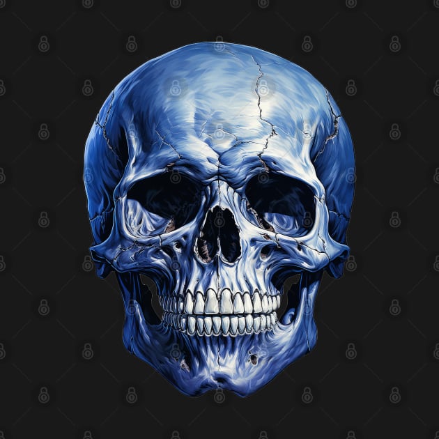 Chilling Charm: Ghastly Grin on a Spooktacular Halloween Skull by Klimek Prints