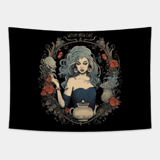 Witchy Brew Café For Tea Coffee Lover Tapestry