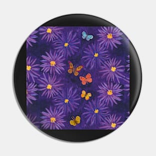 Dark Night Butterflies with Blooms Pin