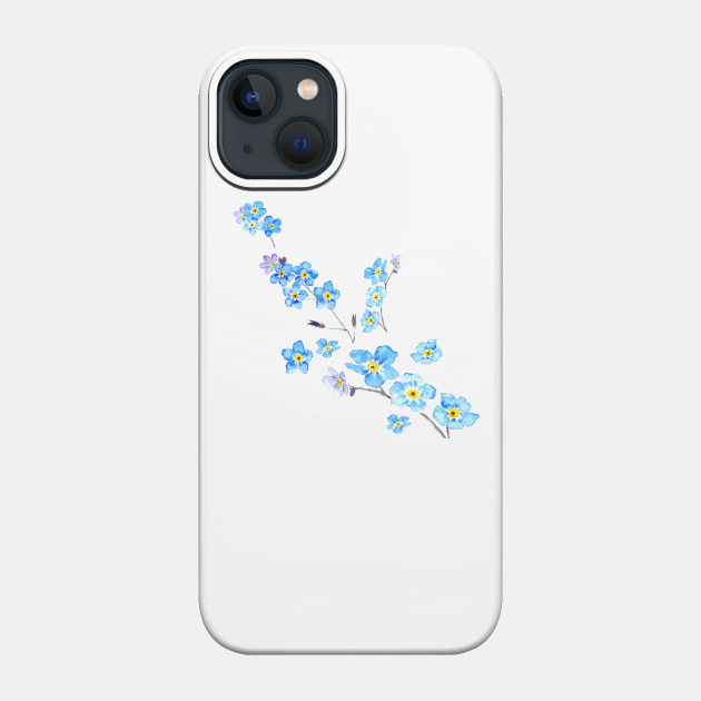 forget me not flower painting - Flower - Phone Case