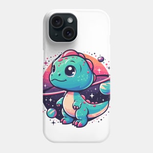 Cosmic Dino Explorer: Tiny Dinosaur in Space! Phone Case