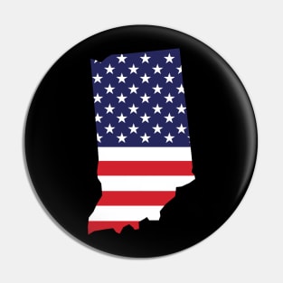 Indiana State Shape Flag Background Pin