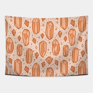 Peach Fuzz Crystals and Gemstones Tapestry