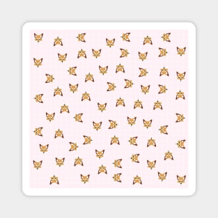 Cute Fox Pattern on Pink Background Magnet