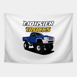 Monster Trucks - blue monster Tapestry