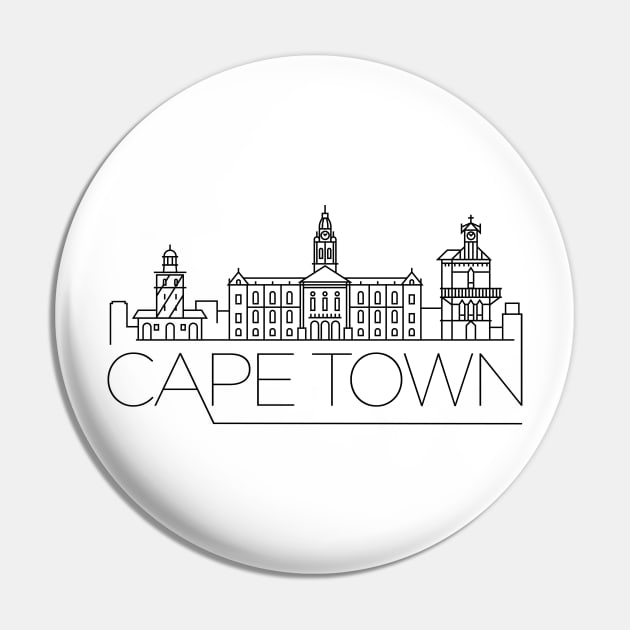 Cape Town Minimal Skyline Pin by kursatunsal