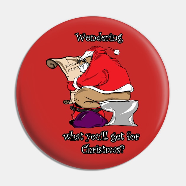 Funny Santa Pin by mephobiadesigns