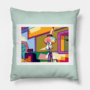 Colorful Pop art of Squidward Pillow