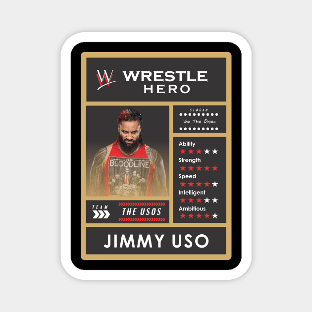 wwe card jimmy uso Magnet by Kevindoa