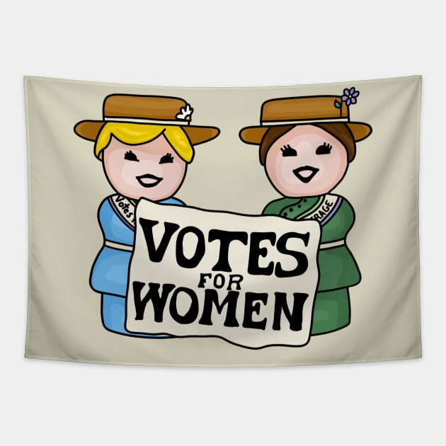 Votes for Women - Little Suffragists Tapestry by Slightly Unhinged