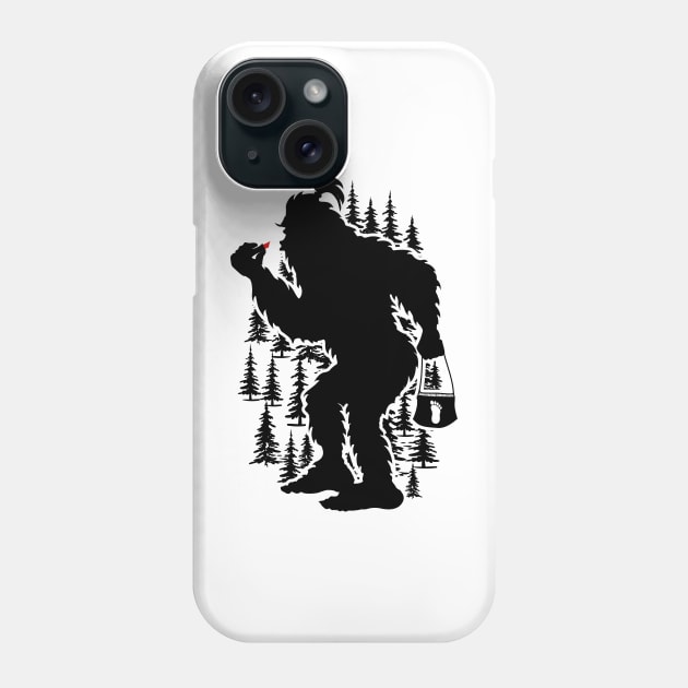 Funny Bigfoot Silhouette Phone Case by Tesszero