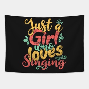 Just A Girl Who Loves Singing Gift product design Tapestry