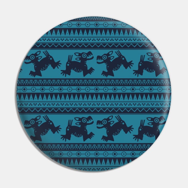 Aztec Xolo Pattern Pin by Spazzy Newton