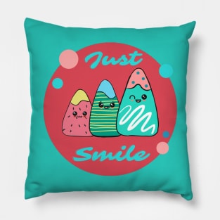 Just Smile Strawberries Sketch Pillow