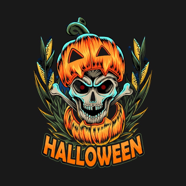 halloween pumpkin and it has a skull inside and this design is perfect by chenowethdiliff