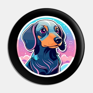 Dachshund Dog Illustration Pin