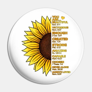 Sunflower, Christian, Religious, Thankful Grateful Blessed Pin